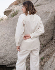 Off White Embroidered Cotton Flex Co - Ord Set - pasoya