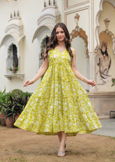 PASOYASTYLE Green Floral Dress - pasoya