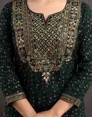 Traditional Green Embroidered Ethnic Suit - pasoya