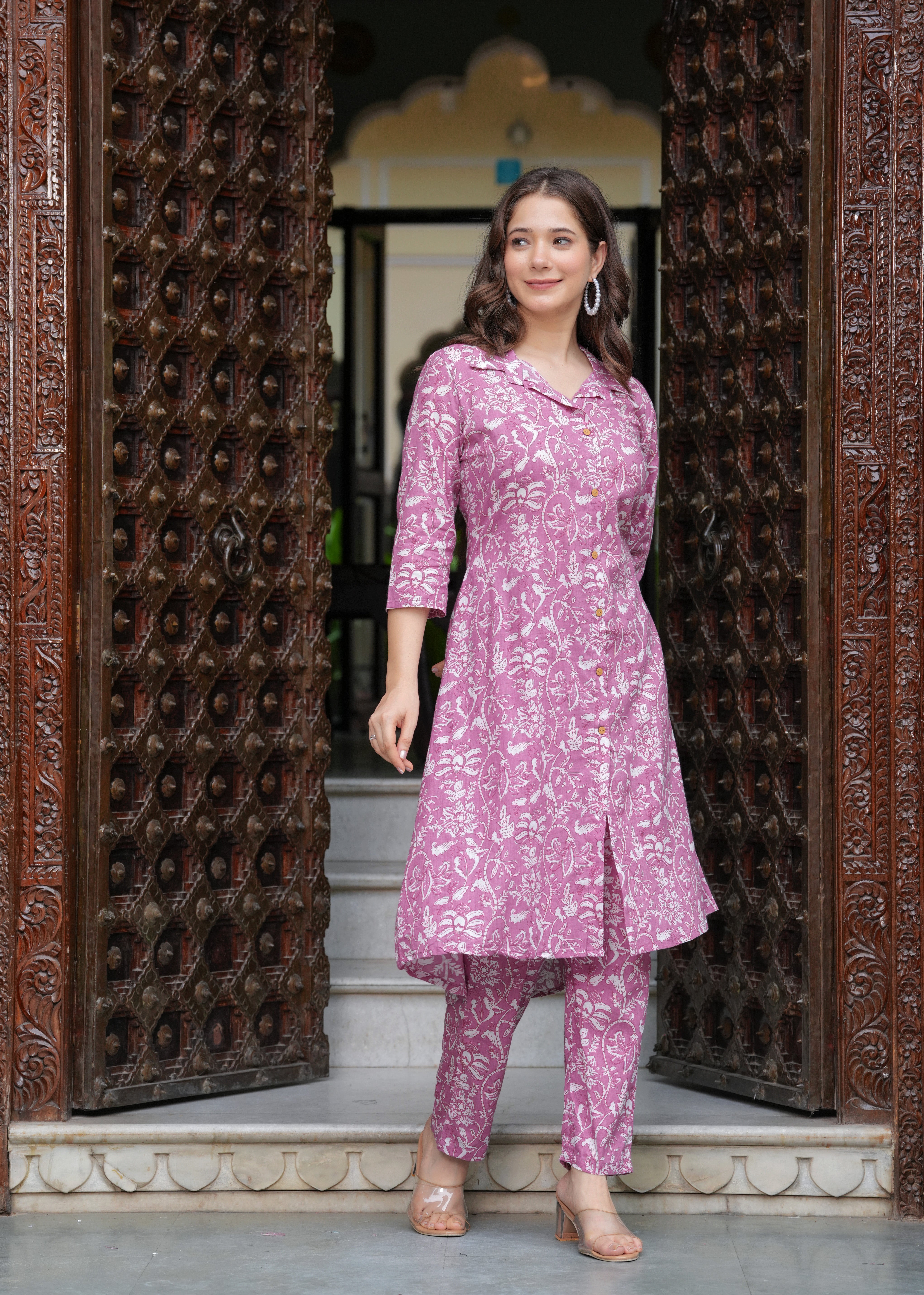 Multy Colore Printed Viscose Rayon Kurta And Pant Set