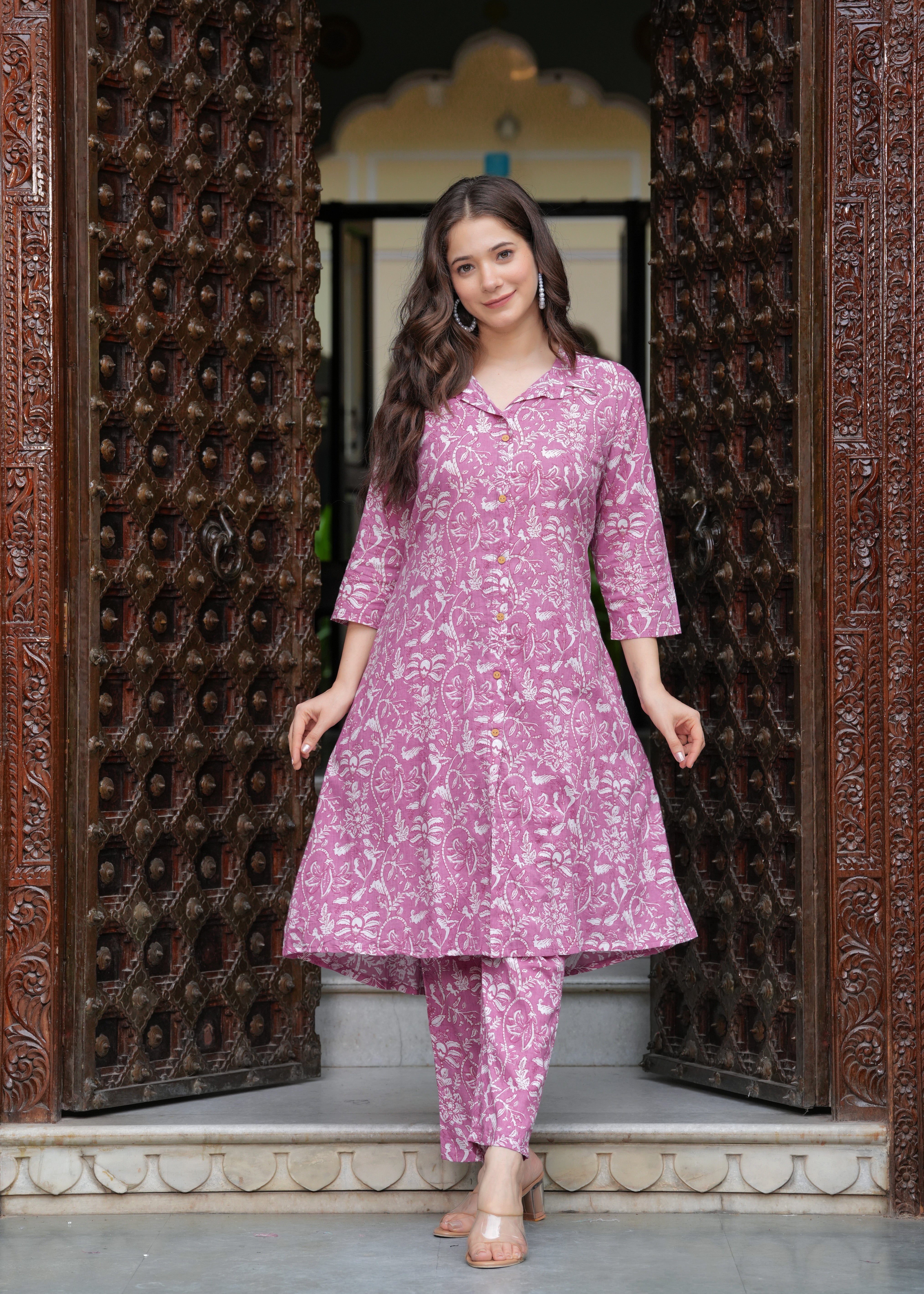Multy Colore Printed Viscose Rayon Kurta And Pant Set