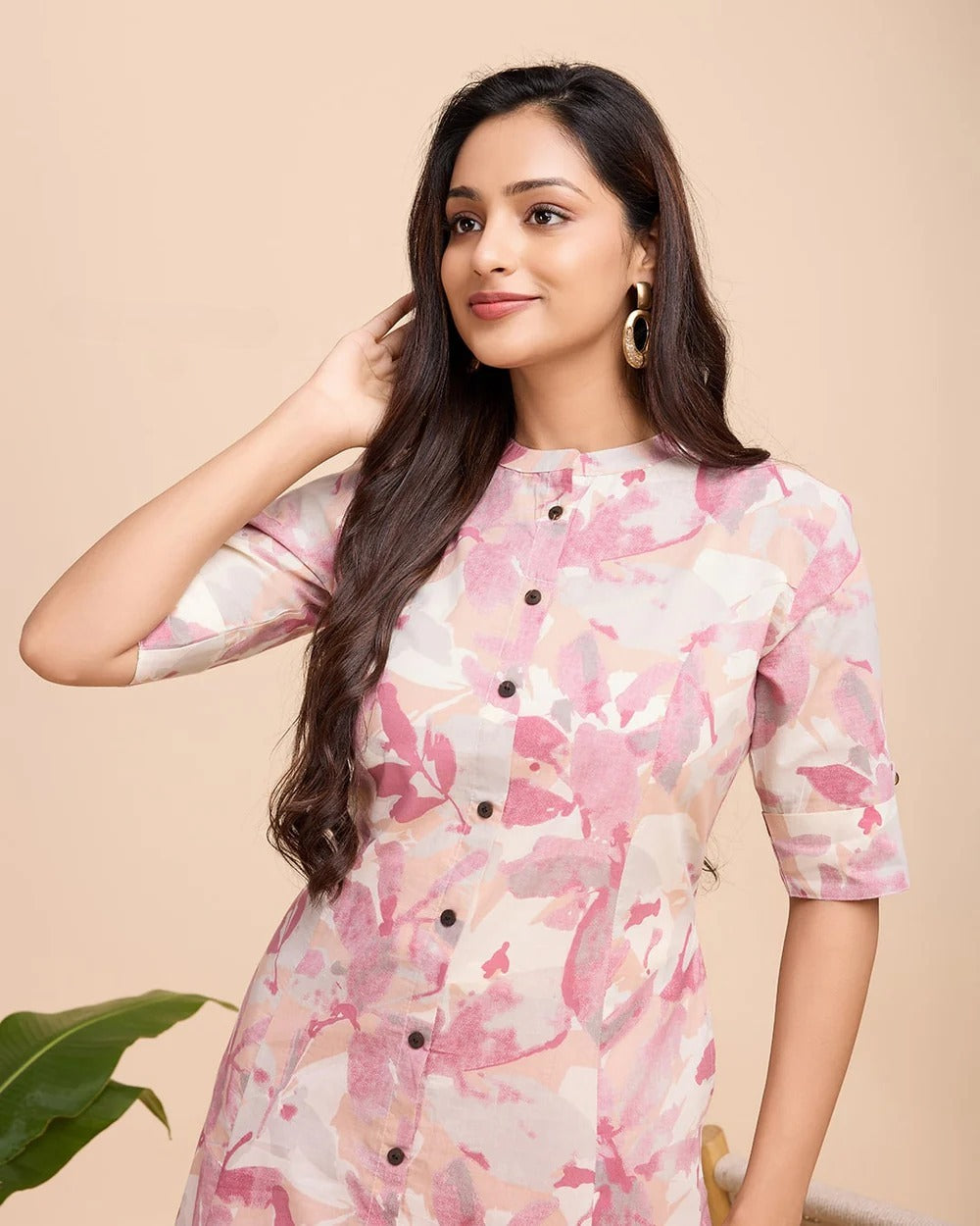 Pink Cotton Print Co-ord Set