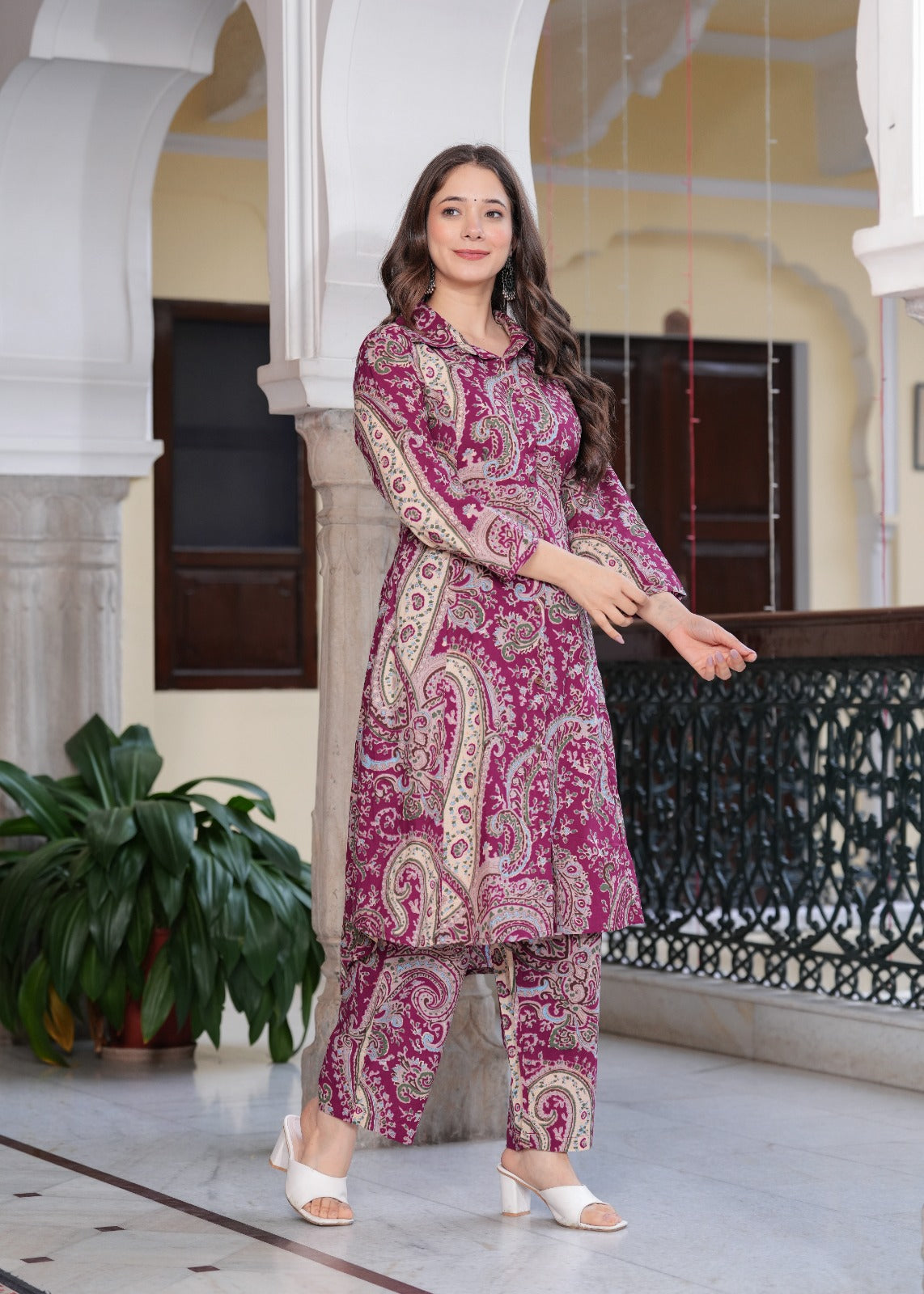 Multy Colore Printed Viscose Rayon Kurta And Pant Set