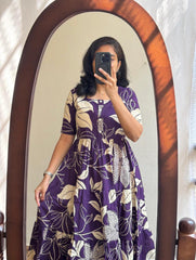 Cotton Flora Twilight Middi Dress - pasoya