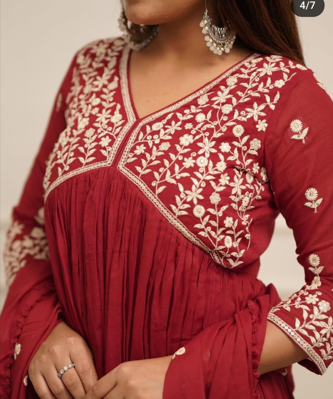 Elegant Maroon Anarkali Kurta Set – Graceful & Timeless - pasoya