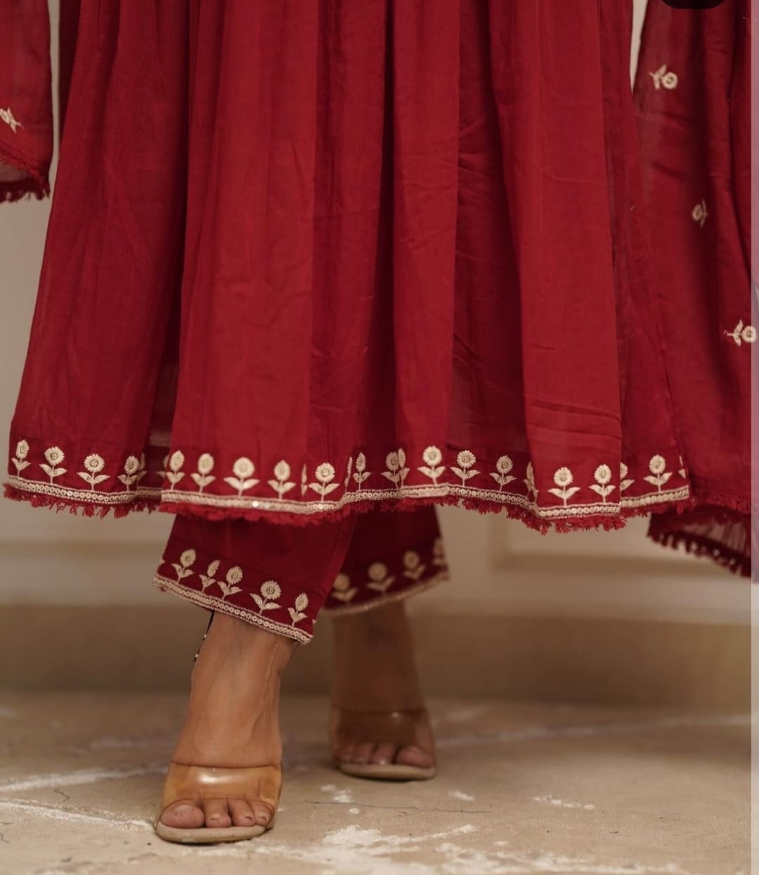 Elegant Maroon Anarkali Kurta Set – Graceful & Timeless - pasoya