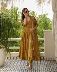 Elegant Mustard Anarkali Kurta Set – Traditional Chic - pasoya